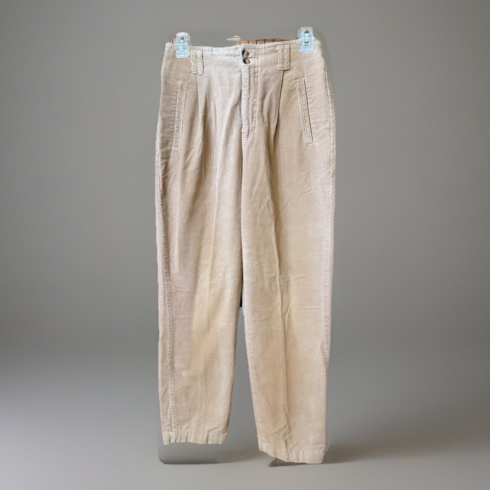Vintage Gloria Vanderbilt‎ Corduroy Pants Tan Beige High Rise 90's Size 8P 27"